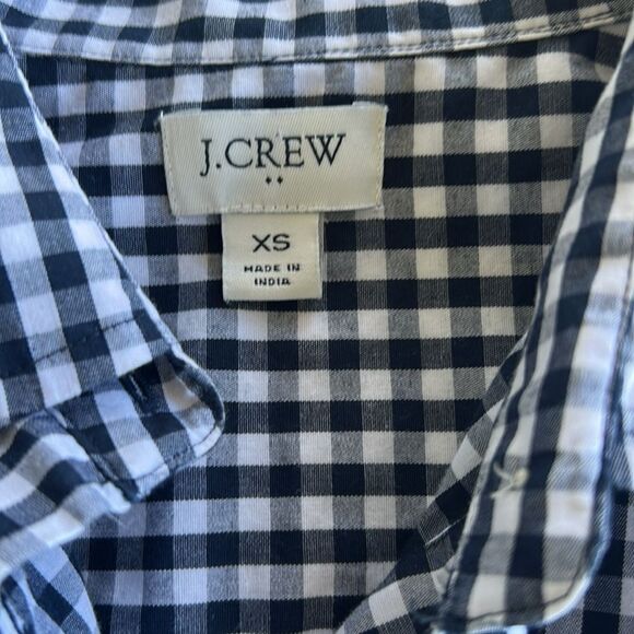 J crew Gingham Sleeveless Top navy and white - Picture 2 of 5